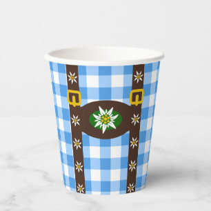 Funny Octoberfest Lederhosen Suspenders Paper Cups