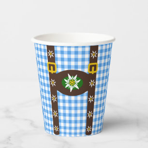 Funny Octoberfest Lederhosen Suspenders Paper Cups