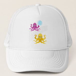 Funny octopies playing volleyball trucker hat