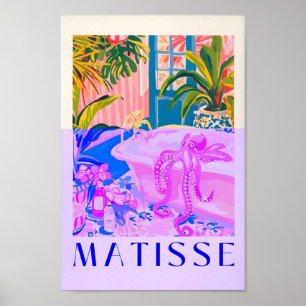 Funny Octopus Art Print, Maximalism Wall Art, Henr Poster