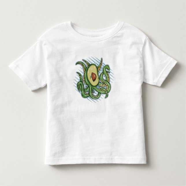 Funny Octopus Avocado Toddler T-Shirt (Front)