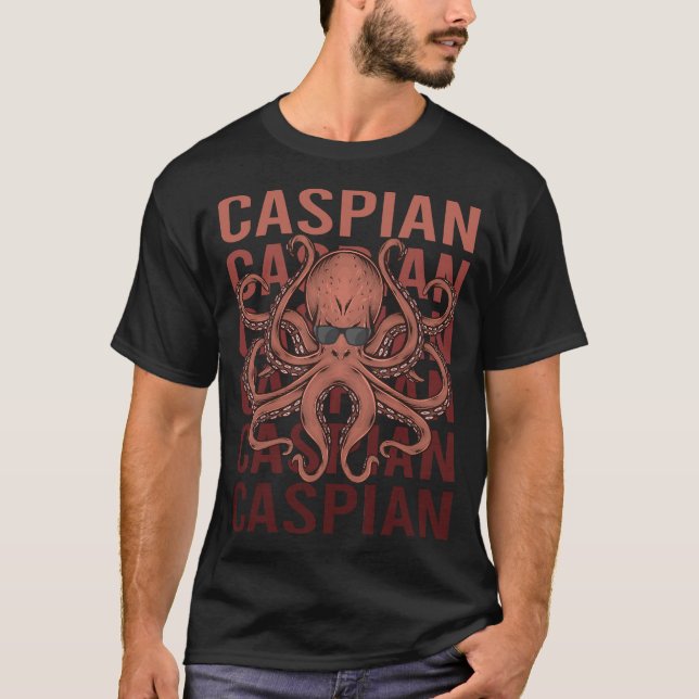 Funny Octopus - Caspian Name T-Shirt (Front)
