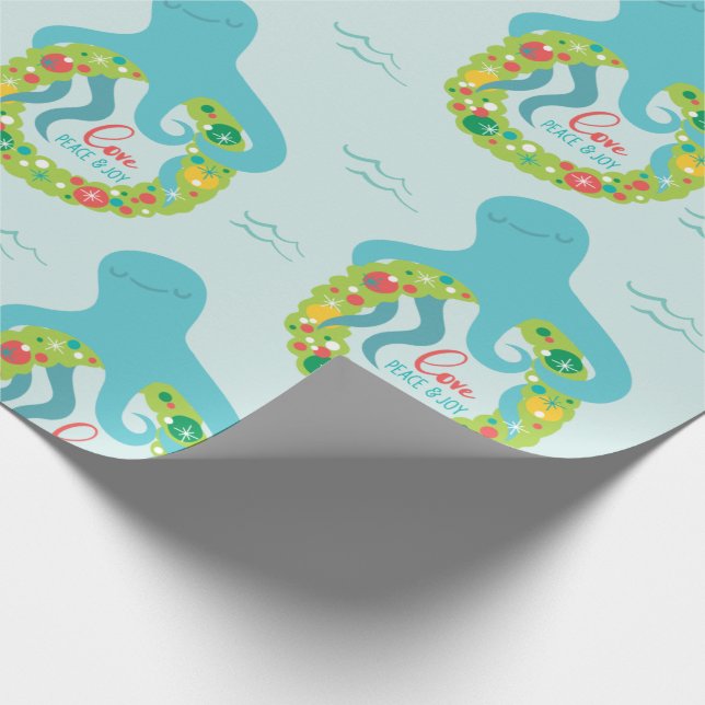Funny Octopus Christmas Wrapping Paper (Corner)