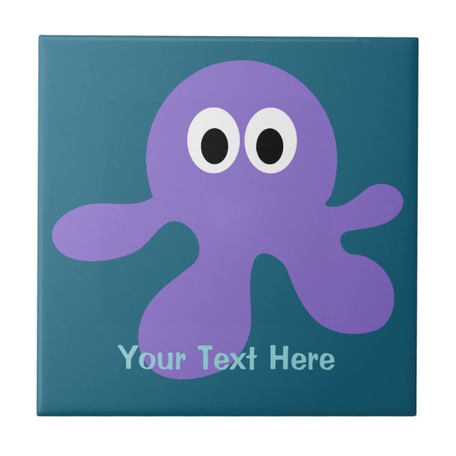 Funny Octopus custom ceramic tiles (Front)