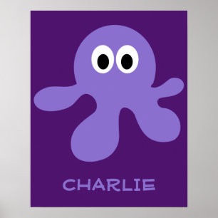 Funny Octopus custom name poster