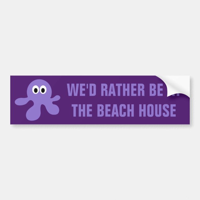 Funny Octopus custom text bumpersticker Bumper Sticker (Front)