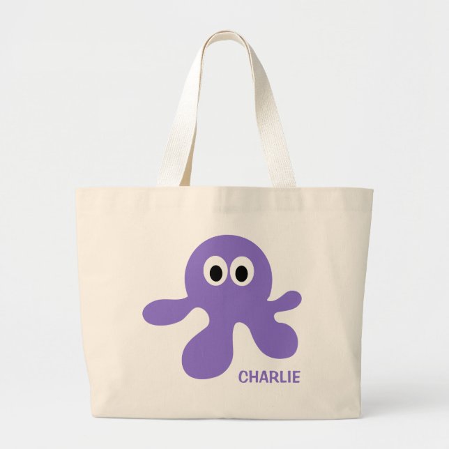 Funny Octopus custom tote bags (Front)
