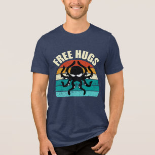 Funny Octopus Free Hugs Cephalopod Humour Tri-Blend Shirt