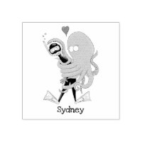 Funny octopus hugs diver cartoon humour