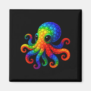 Funny Octopus Lovers Polka Dot Art Student Happy D Magnet