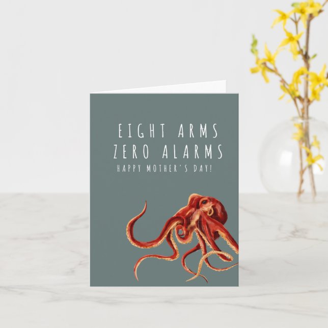 Funny Octopus Pun Mother's Day Card (Yellow Flower)