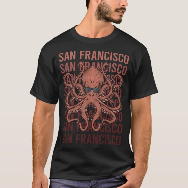 Funny Octopus San Francisco T-Shirt (Front)