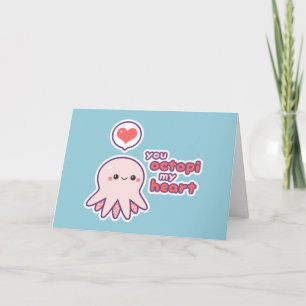 Funny Octopus Valentine Holiday Card