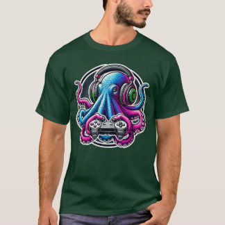 Funny Octopus Video Games Lover Gamer Octopus Gami T-Shirt