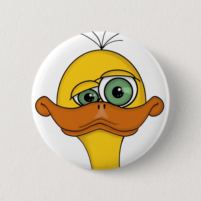 Funny Odd Duck Cartoon 6 Cm Round Badge (Front)