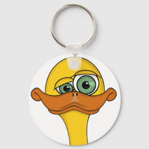 Funny Odd Duck Cartoon Key Ring