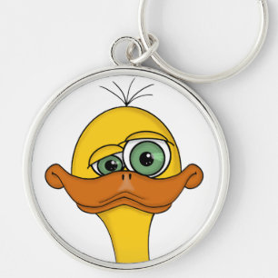 Funny Odd Duck Cartoon Key Ring