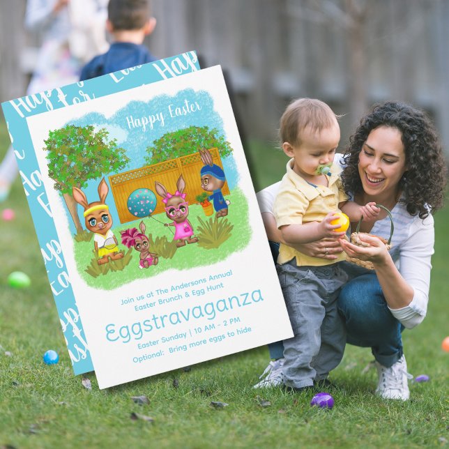 Funny Oddball Bunny Easter Brunch & Egg Hunt Invitation (Creator Uploaded)