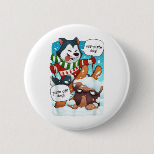 Funny Off Piste Dog Piste Off Funny Skiing Shirt H 6 Cm Round Badge