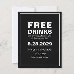 Funny Offbeat Wedding Save the Date with Photo