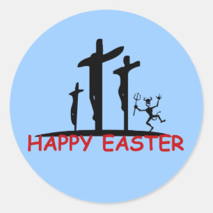 Funny offensive Satan Classic Round Sticker