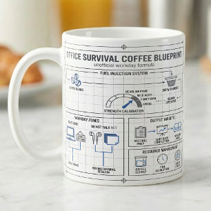Funny Office Coffee Blueprint Deadline Panic Gauge Mug