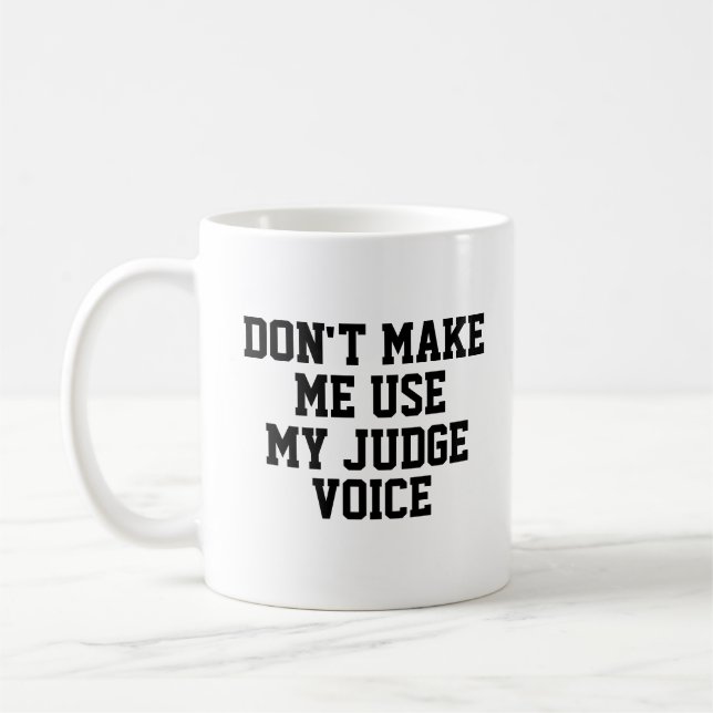 Funny Office Custom Personalise Job Title Judge Coffee Mug (Left)