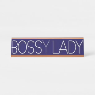 Funny Office Humour Boss(y) Lady Desk Name Plate