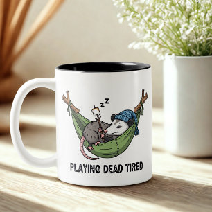 funny office humour oppossum  Two-Tone coffee mug