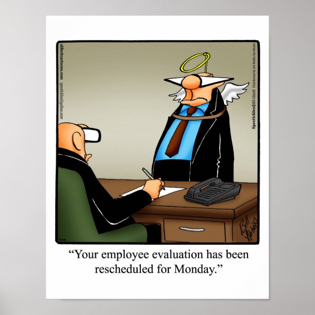 Funny Office Humour Poster "Employee Evaluation" (Front)