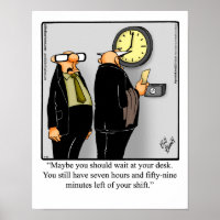 Funny Office Humour Poster "Time Clock"