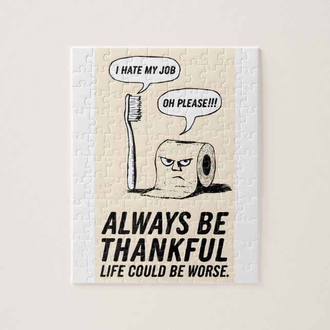 Funny Office Humour: Toothbrush & Toilet Paper Art Jigsaw Puzzle (Vertical)