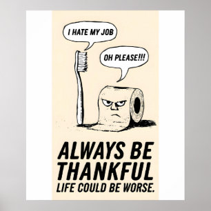 Funny Office Humour: Toothbrush & Toilet Paper Art Poster