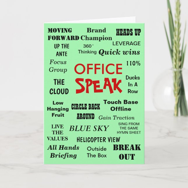 Funny Office Management Jargon - Birthday Leaving Card (Front)