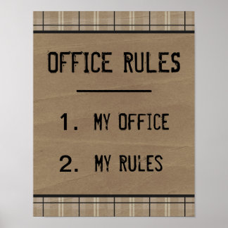 Funny Office Rules Poster