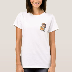 Funny Office Sloth Holding Still Pending File Fold T-Shirt
