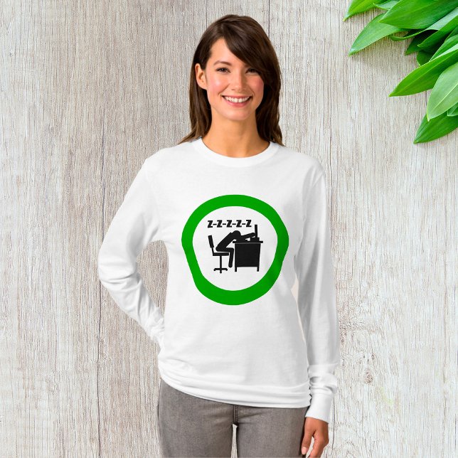 Funny Office Worker Sleeping at Desk  T-Shirt (Creator Uploaded)