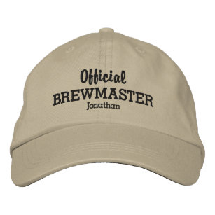 Funny Official Brewmaster Beer Lover Custom Name Embroidered Hat