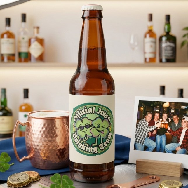 Funny Official Irish Drinking Team Beer Label (Creator Uploaded)