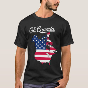 Funny Oh Canada Funny Trump Map Country Of Usa T-Shirt