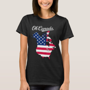 Funny Oh Canada Funny Trump Map Country Of Usa T-Shirt