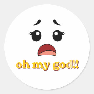 Funny Oh My God Sticker | Cute Shocked Face Reacti
