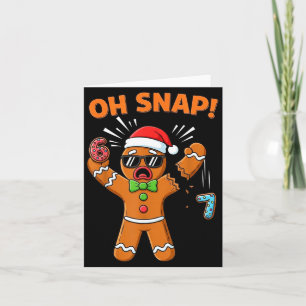 Funny Oh Snap 67 Six Seven Meme Gingerbread Man Card