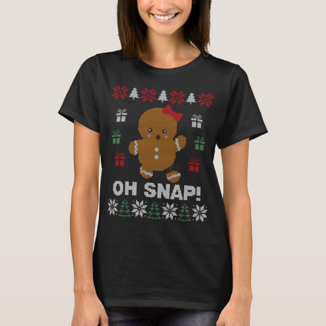 Funny Oh Snap! Gingerbread Cookie Ugly Sweaters (Front)