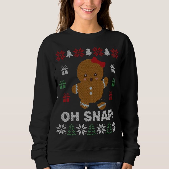 Funny Oh Snap! Gingerbread Cookie Ugly Sweaters (Front)