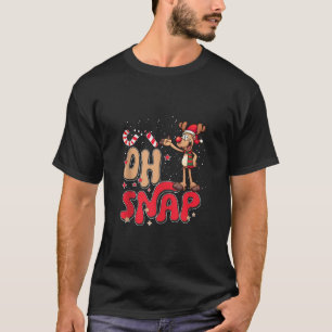 Funny Oh Snap Reindeer Candy Cane Christmas Lover T-Shirt