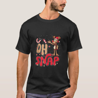 Funny Oh Snap Reindeer Candy Cane Christmas Lover  T-Shirt