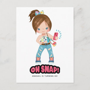 Funny Oh Snap! Selfie Girl Birthday Party Postcard