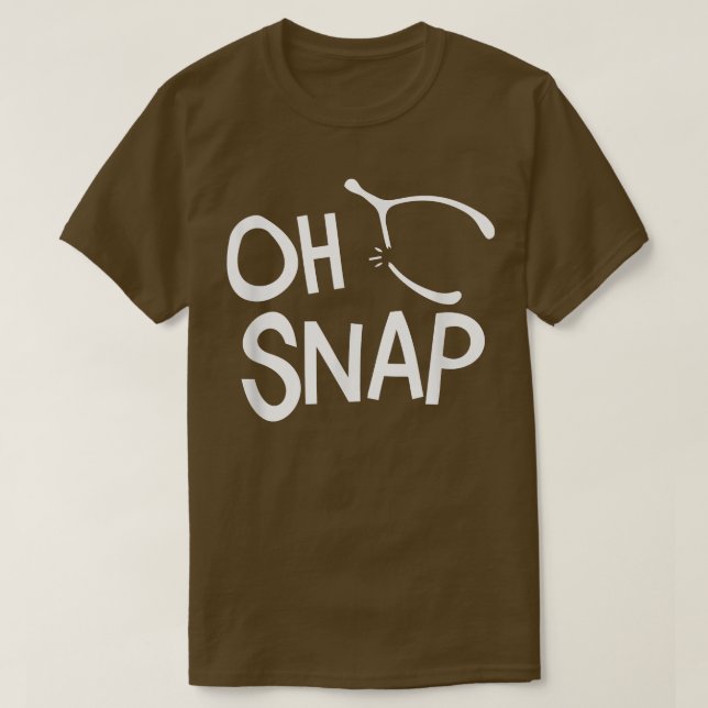 Funny Oh Snap Thanksgiving Turkey Cute Wishbone Bo T-Shirt (Design Front)