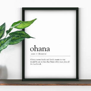 Funny Ohana Hawaiin Family Definition Print